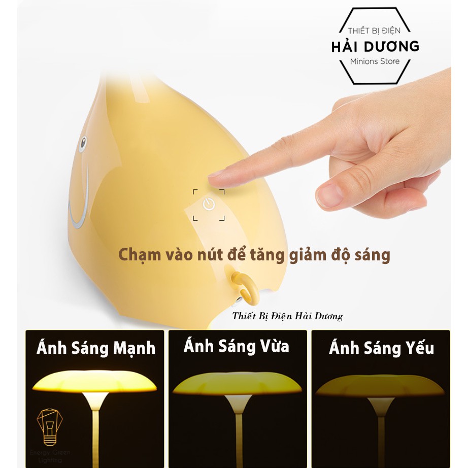 Đèn ngủ Hình Chú Voi Siêu Dễ Thương - Ánh Sáng Vàng - Tăng Giảm Ánh Sáng - Thay Đổi Góc Sáng Linh Hoạt - Có video