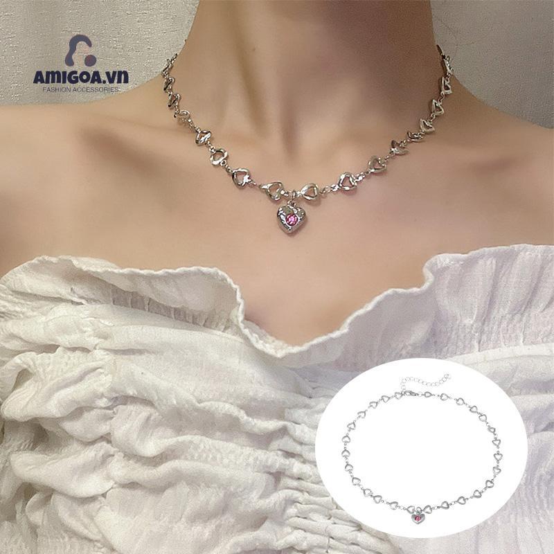 ✨✨Vòng Cổ Choker Hình Trái Tim Đôi Cánh Thiên Thần Đính Pha Lê Thanh Lịch Dành Cho Nữ