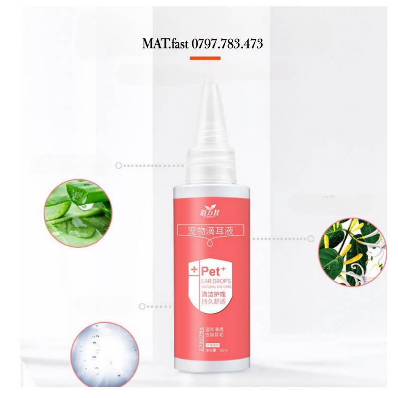 Dung Dịch Vệ Sinh Mắt và Tai Cho Chó, Mèo, Thú Cưng