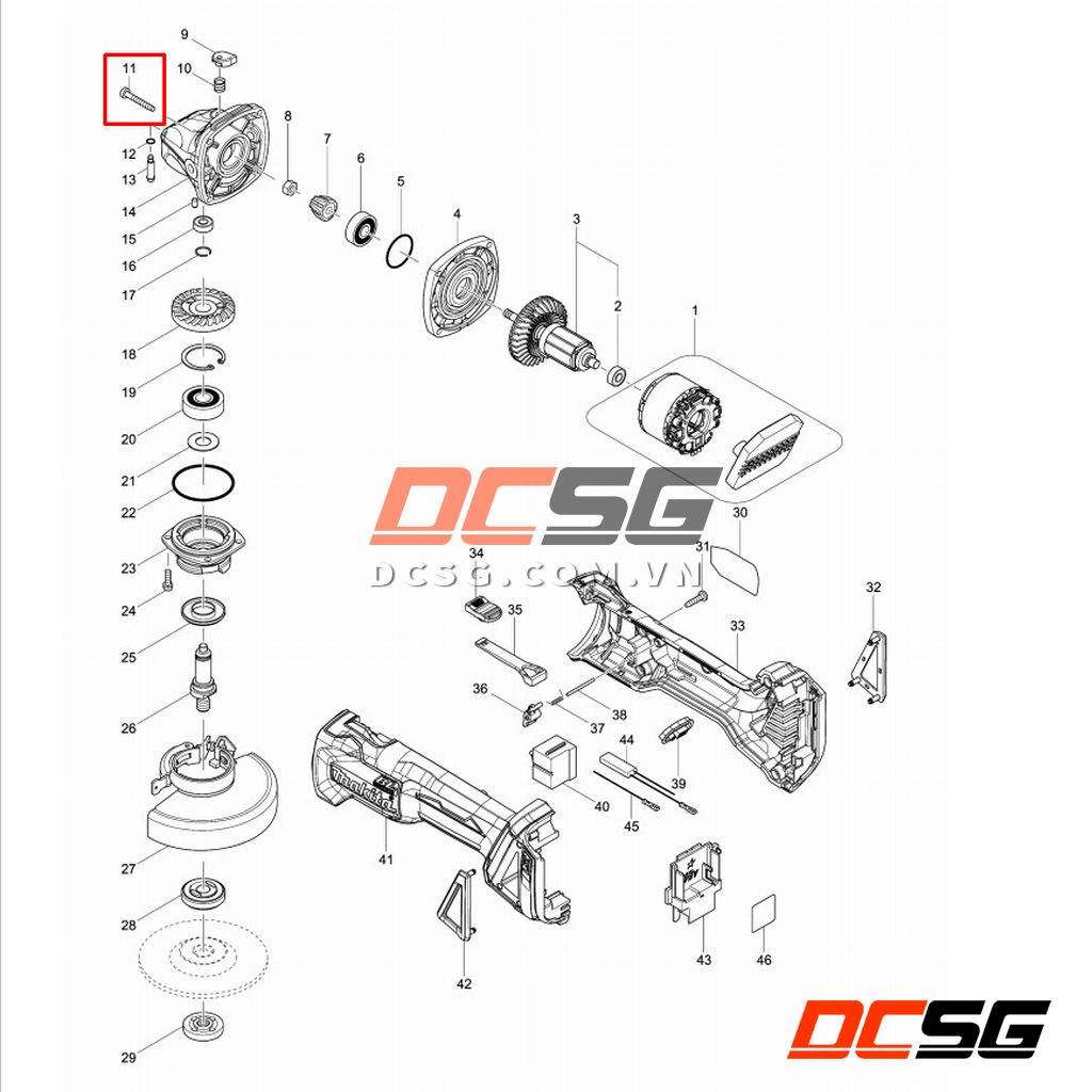Ốc vít 4x30mm cho máy mài góc Makita 266361-0 | DCSG