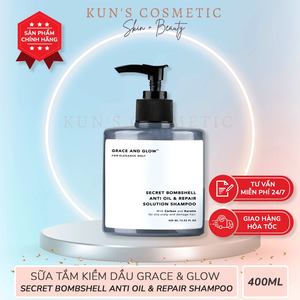 Dầu Gội Kiềm Dầu Grace and Glow Secret Bombshell Anti Oil and Repair Solution Shampoo (400ml)