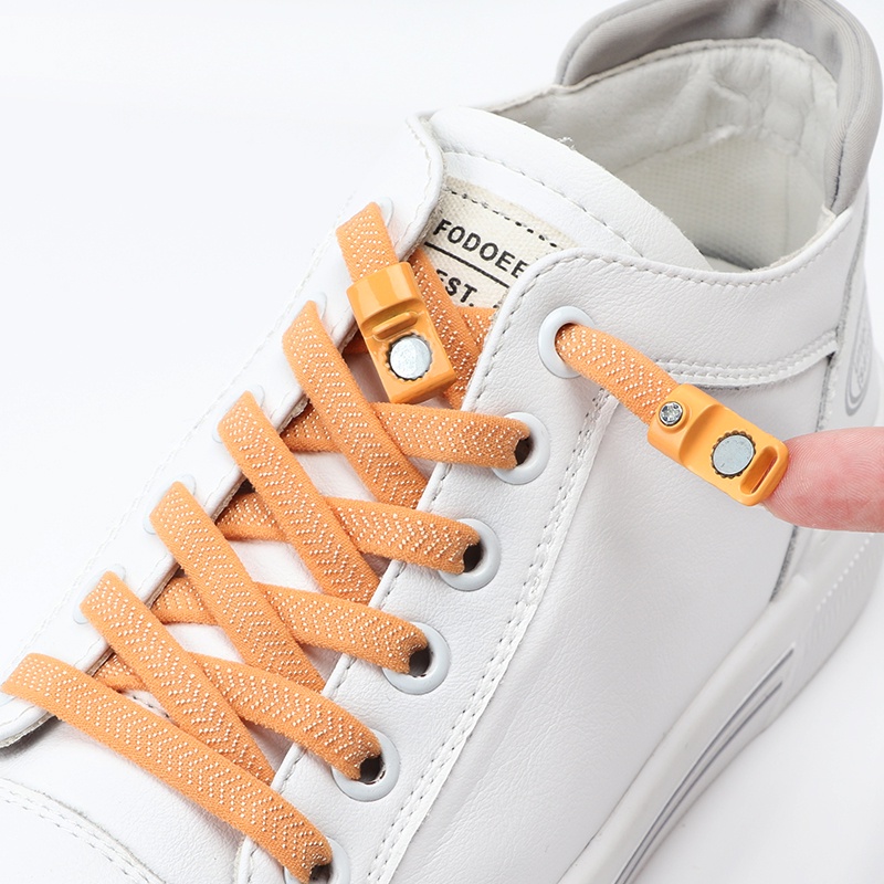 1 Cặp Dây Giày Đàn Hồi Khóa Nam Châm Không Cần Buộc Một Kích Thước Phù Hợp Với Mọi Loại Giày