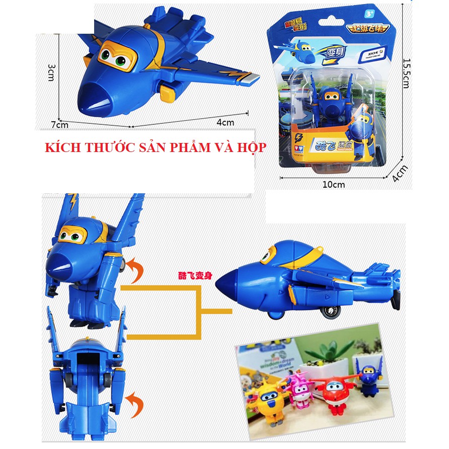 Super wings Đội bay siêu đẳng Robot biến hình máy bay mini - Mô hình Jerome Cuồng Phong