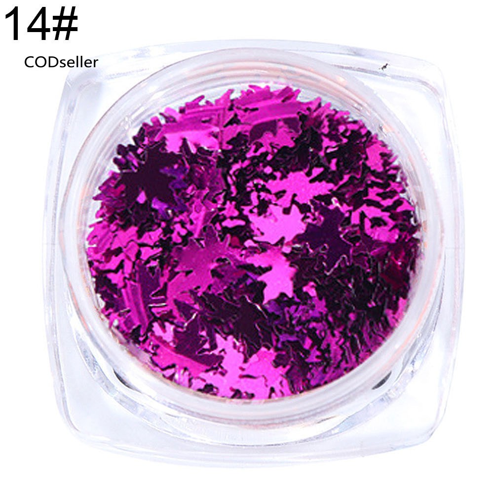 Kim tuyến họa tiết lá phong màu gradient lấp lánh độc đáo trang trí móng tay