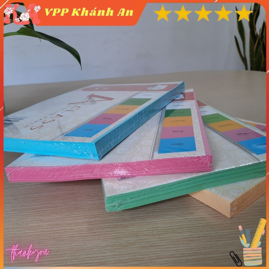 Tập 100 tờ Giấy bìa màu đóng sổ A4 xanh biển