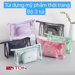 Túi đựng mỹ phẩm thời trang Hàn quốc (Combo bộ 3 túi)
