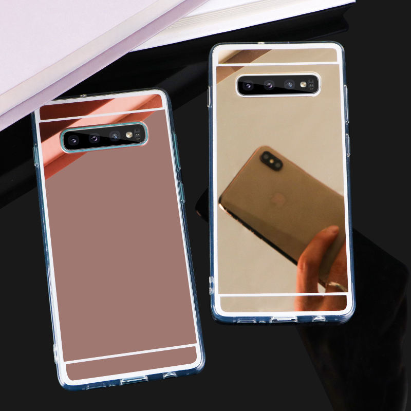 Samsung S20 S21 Ultra S10 S9 S8 Plus S7 Edge S20+ S21+ Luxury Rose Gold Mirror Cases Fashion TPU Case