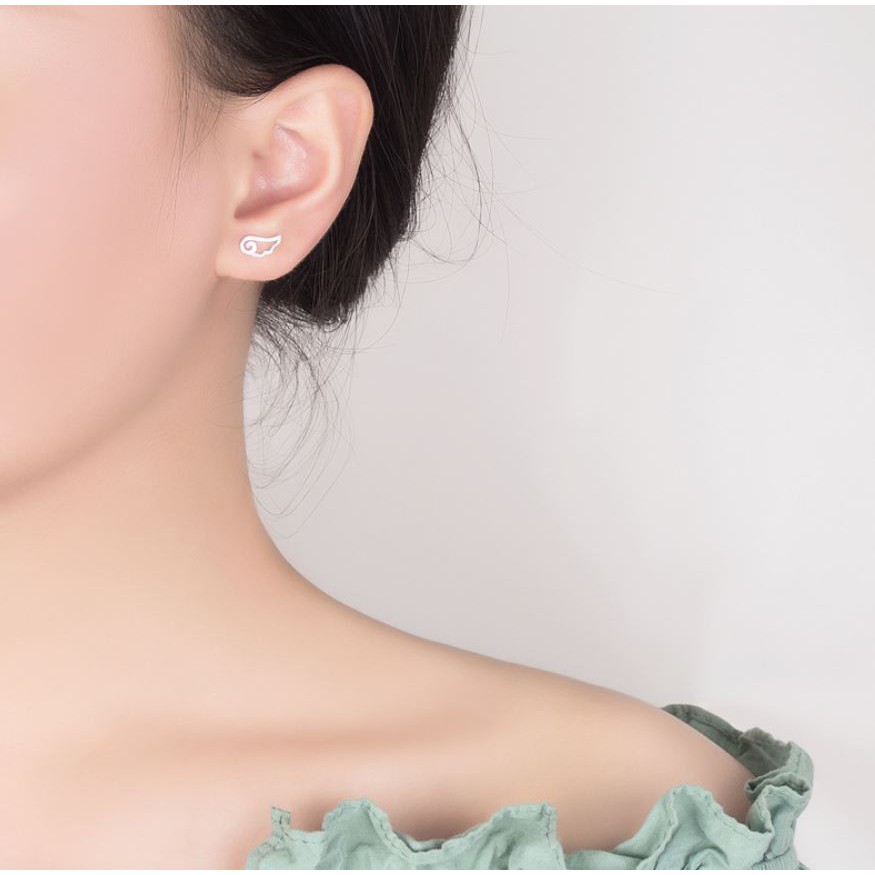 Bông tai EBI đôi cánh thiên thần mạ Bạc 925