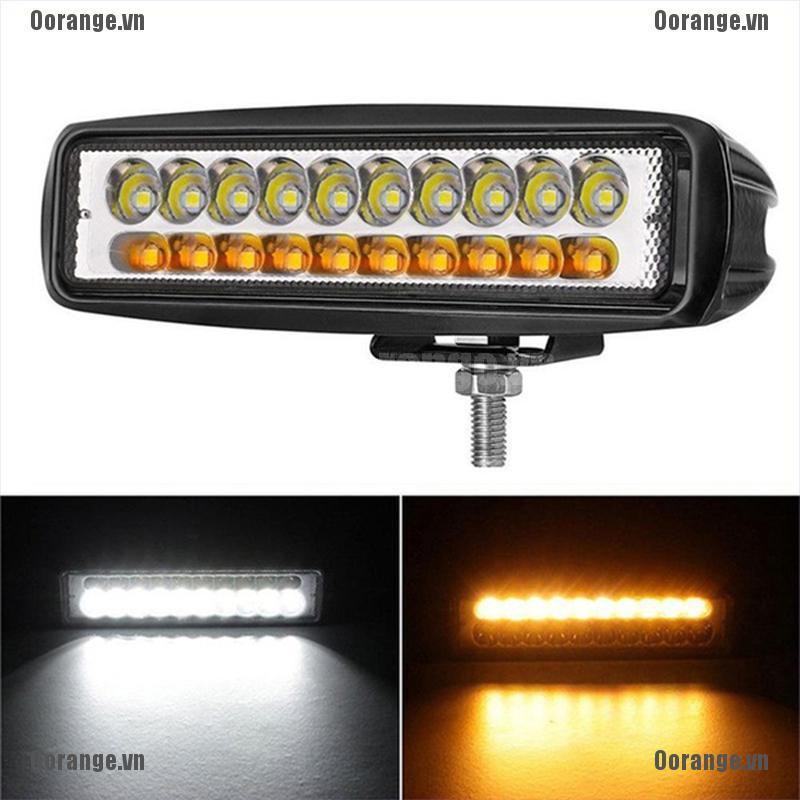 MT 1x 6" 60W Car Top LED Offroad Work Light Bar Dual Color White & Amber Waterproof BH