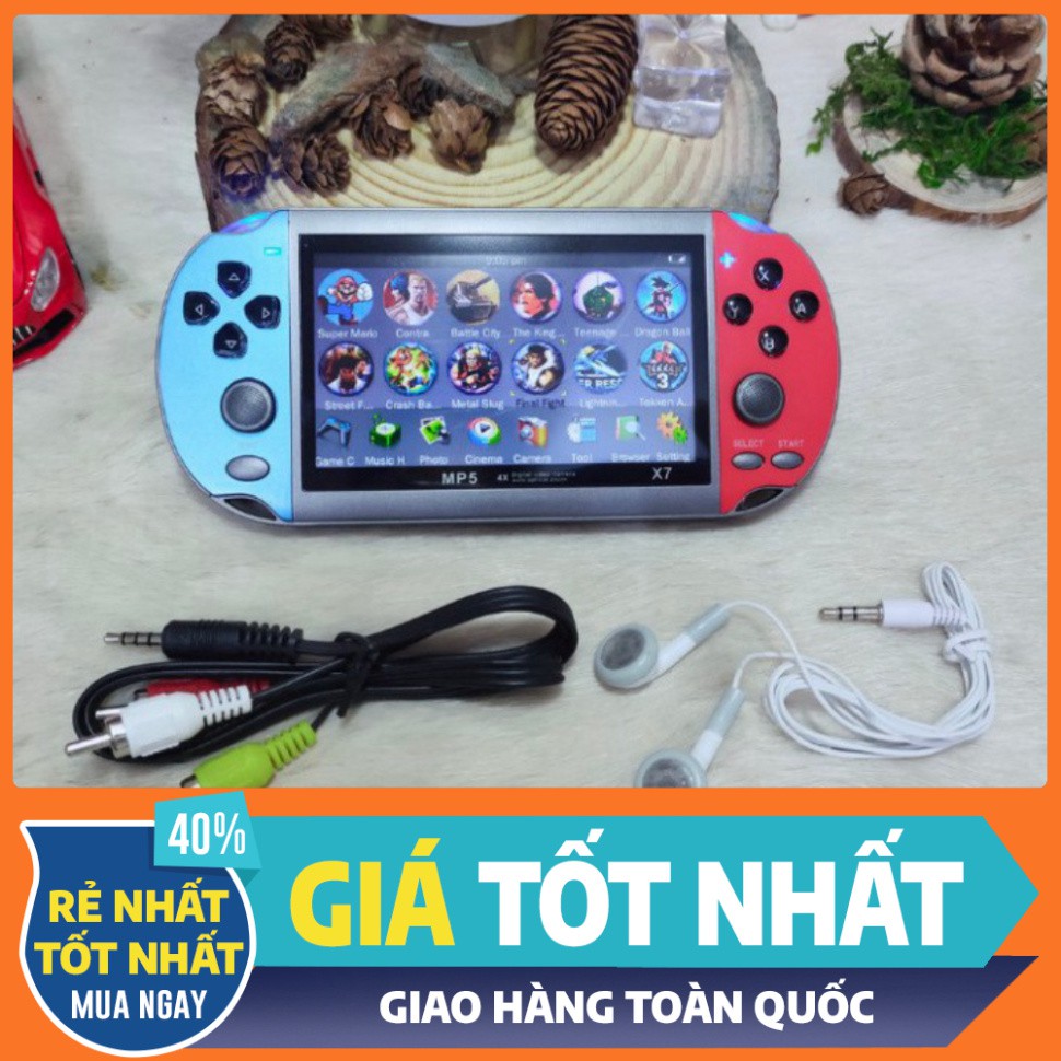 TUẦN LỄ SALE Máy chơi game cầm tay X7 màn hình 4.3 inch 8gb - 9000 game , chơi game , xem phim , nghe nhạc , đọc sách -b