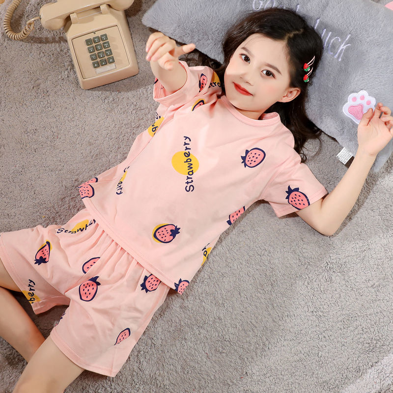 Bộ Đồ Ngủ Mặc Nhà Mỏng Tay Ngắn Thiết Kế Xinh Xắn Cho Bé