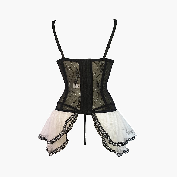 Bộ áo nịt 2 dây phối nơ + quần lót quyến rũ cho nữ