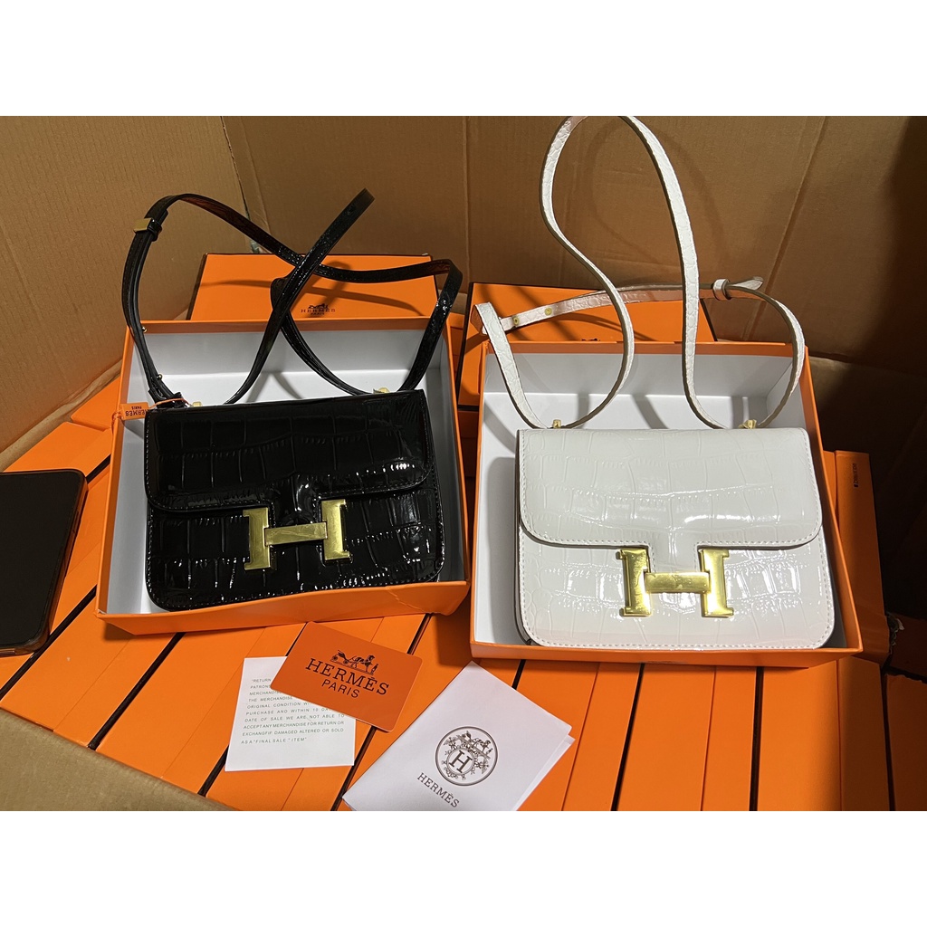 Túi Xách Nữ Đeo Vai,Đeo Chéo Khóa Chữ H Chất Da Bóng  Sai 20 CM Hàng Có Hộp Thiết Kế  Phong Cách Phương Tây