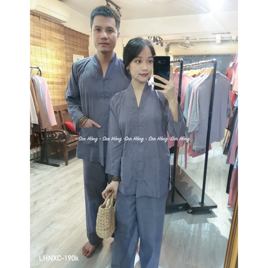 Đồ lam đi chùa truyền thống # quần áo la hán Phật tử # vải kate Nhật mềm mát bền đẹp # phom rộng nam nữ