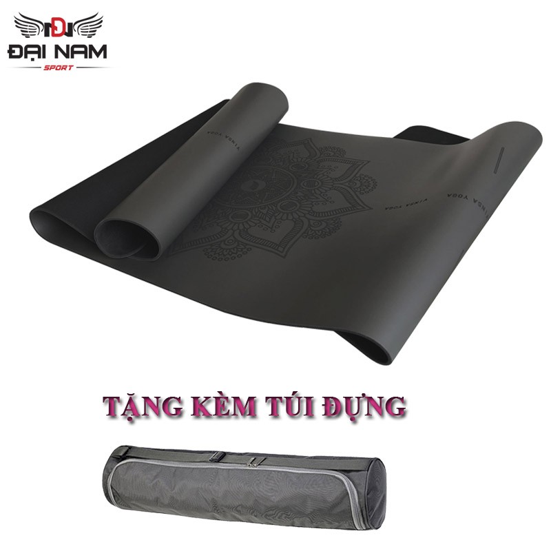 Thảm Tập Yoga Định Tuyến Cao Su Vinsa Dày 5mm Nặng 3.2kg Hàng Cao Cấp + Tặng Kèm Túi Đựng Thảm