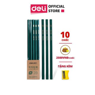 Bút chì lục giác deli - loại 2b/hb - 10 chiếc/hộp - 33311 / 33312