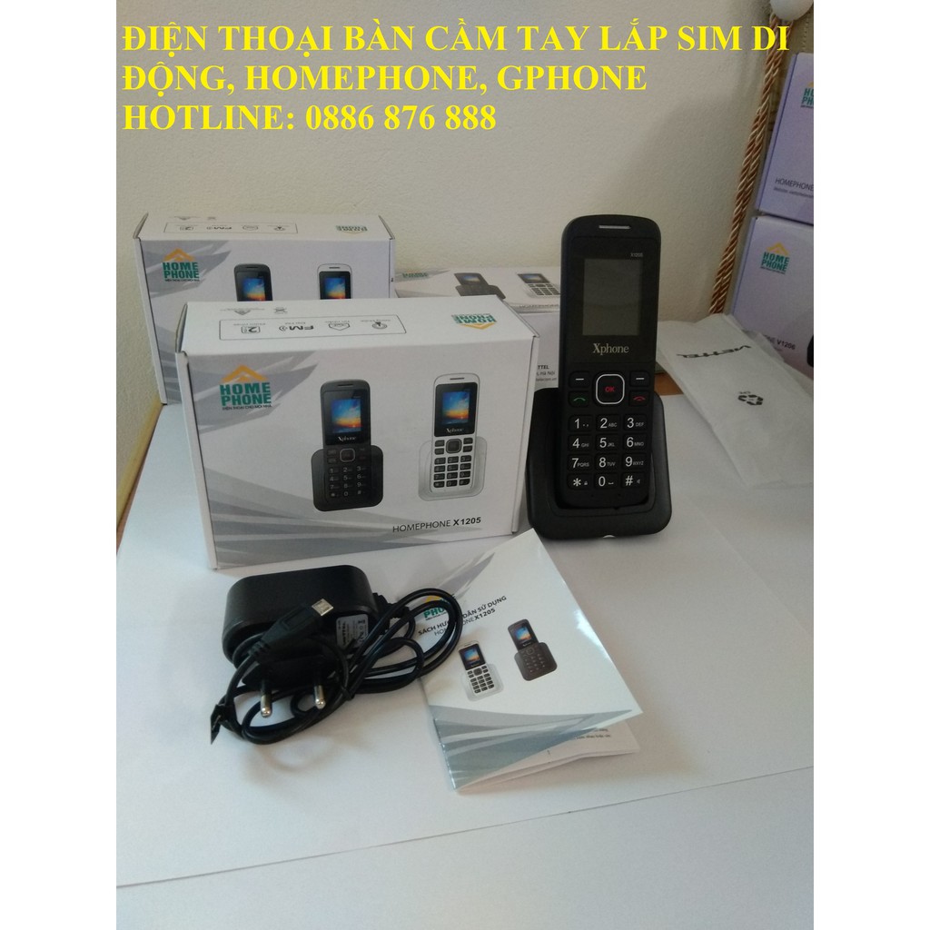 ☎️ HomePhone X1205 ☎️ Điện Thoại Bàn Không Dây HomePhone Lắp Mọi Loại Sim | BigBuy360 - bigbuy360.vn