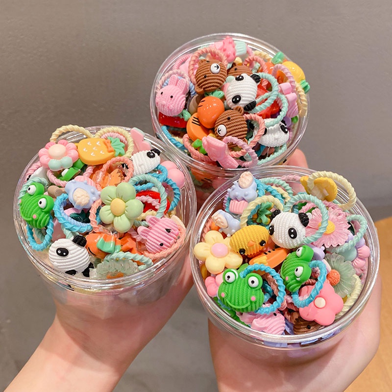 Dây Buộc Tóc Cao Su Co Giãn Tốt Không Đau Thiết Kế Dễ Thương Cho Bé Gái