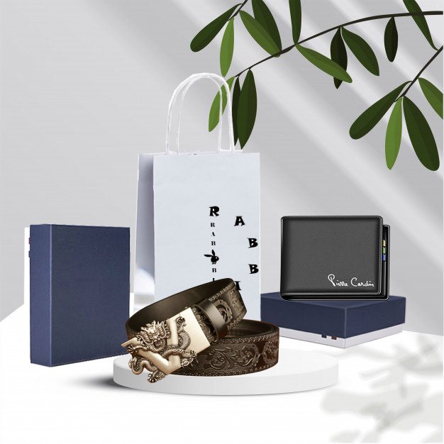 Combo NHẬP KHẨU Thắt lưng + ví  nam da bò - Bảo hành 3 năm