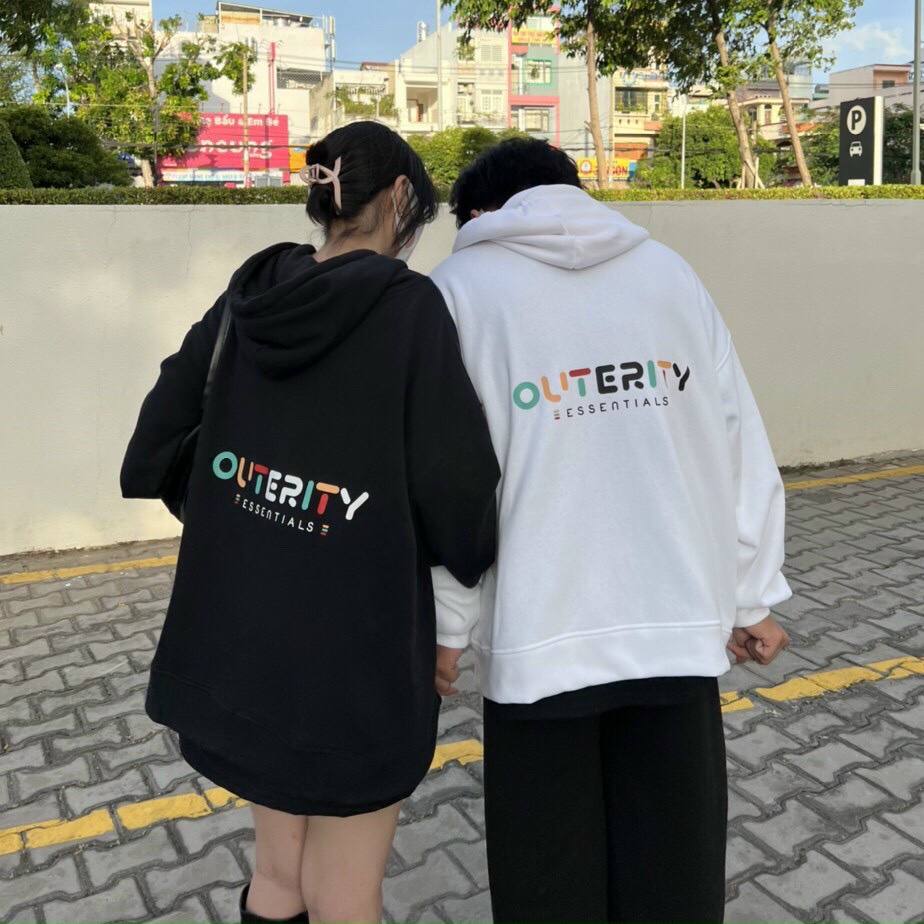 Áo khoác hoodie nữ  OUTERITY full zip vải nỉ có mũ nón form rộng ulzzang dễ thương hợp thời trang | BigBuy360 - bigbuy360.vn