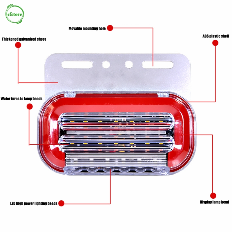 Đèn Led Tín Hiệu 24v 12 Bóng Gắn Hông Xe Hơi / Xe Tải