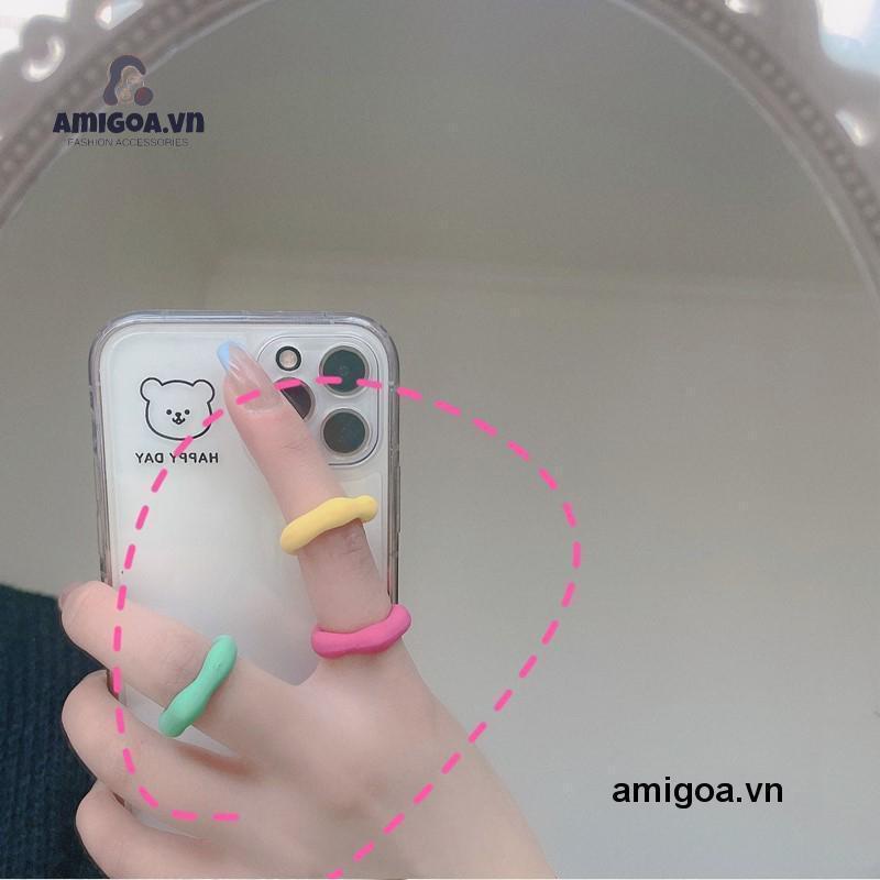 ✨✨Nhẫn Nhựa Acrylic 17mm Màu Hổ Phách Phong Cách Hàn Quốc Cho Nữ