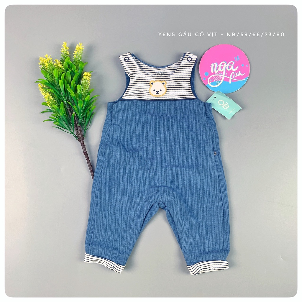 Yếm quần  cho bé trai bé gái yếm nỉ Obaibi size 0/3m - 12/18m đáng yêu Nga Fish Y6N5