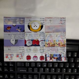 Nhãn vở bt21  1 set 9 nhãn vở