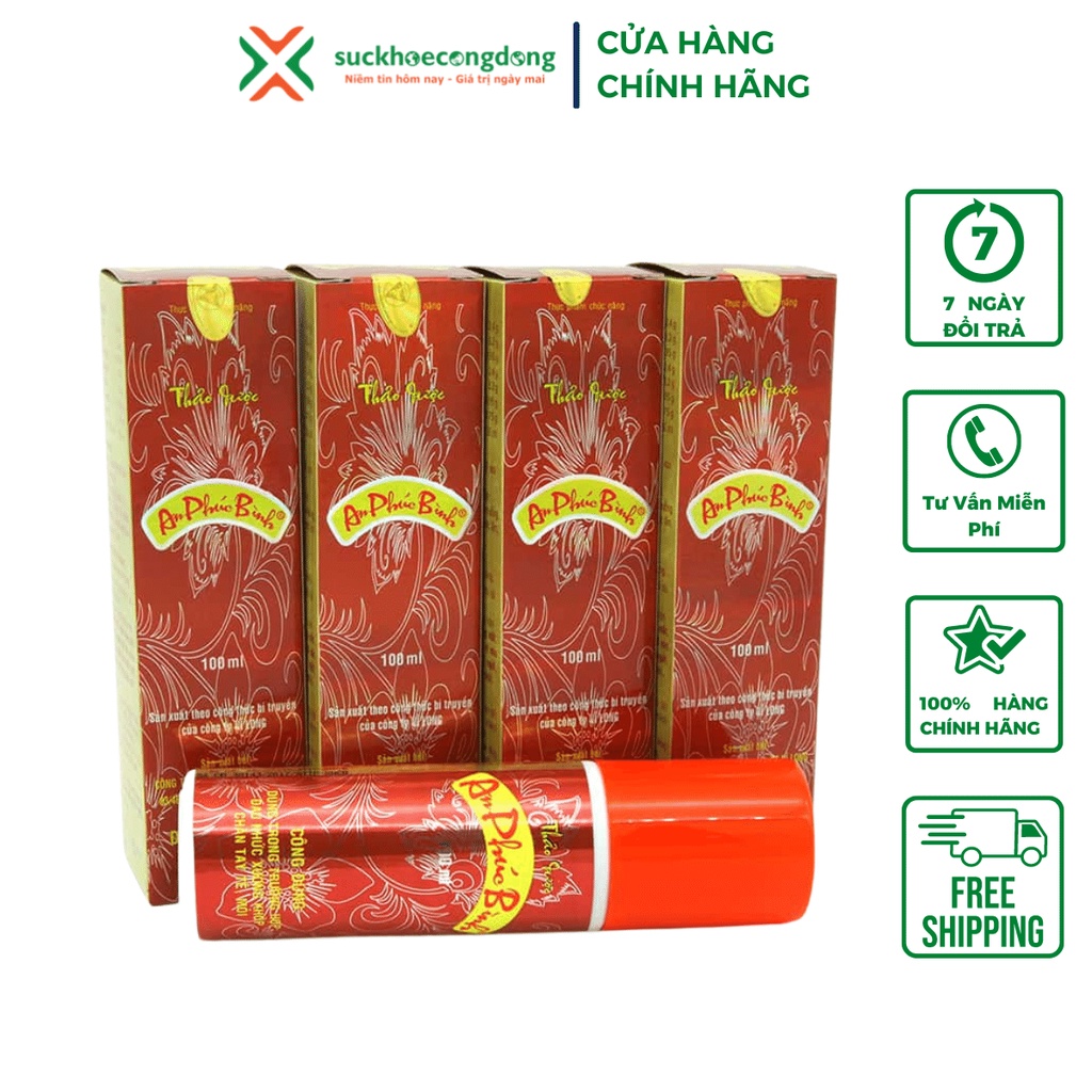 Dầu xịt xoa bóp thảo dược An Phúc Bình (100ml) Dùng cho người đau nhức xương khớp, chân tay tê mỏi