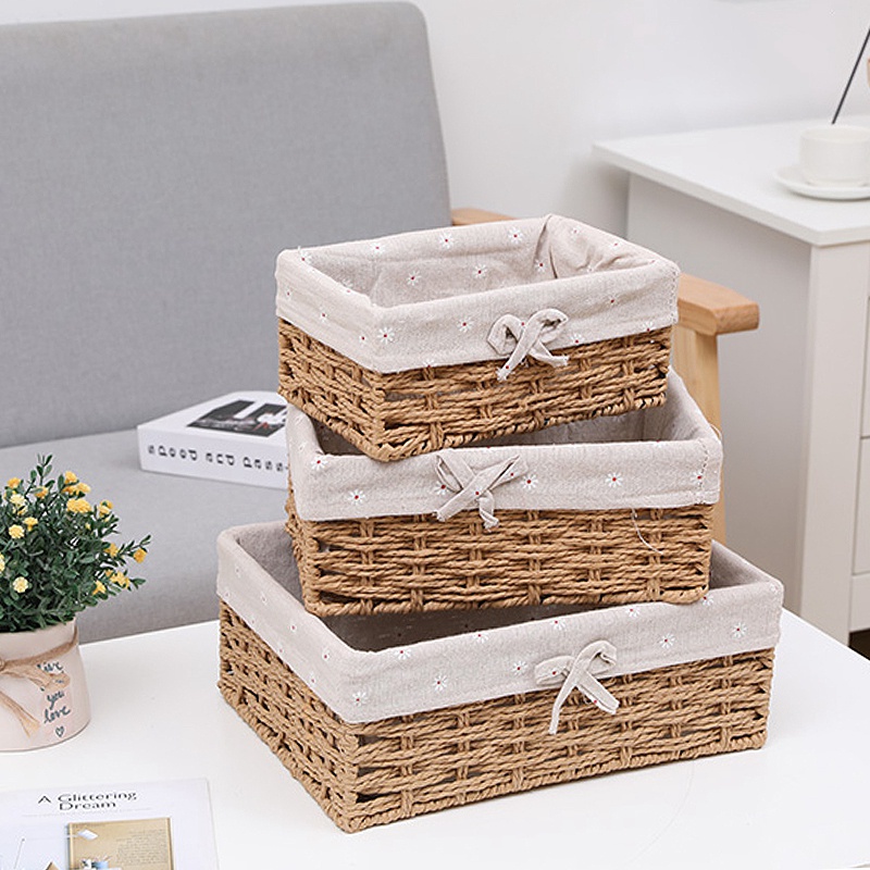Giỏ đan mây thủ công đựng trái cây/đồ ăn vặt