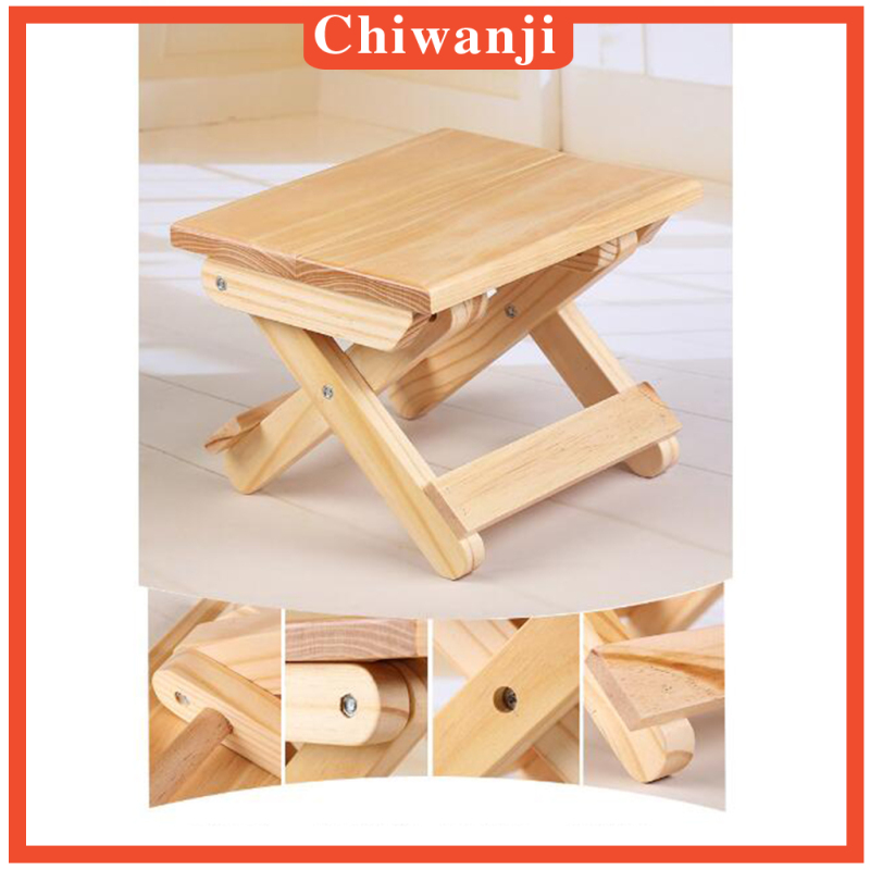 [CHIWANJI]Foldable Small Wood Stool Heavy Duty Fishing Chair Seat for Kids Adults
