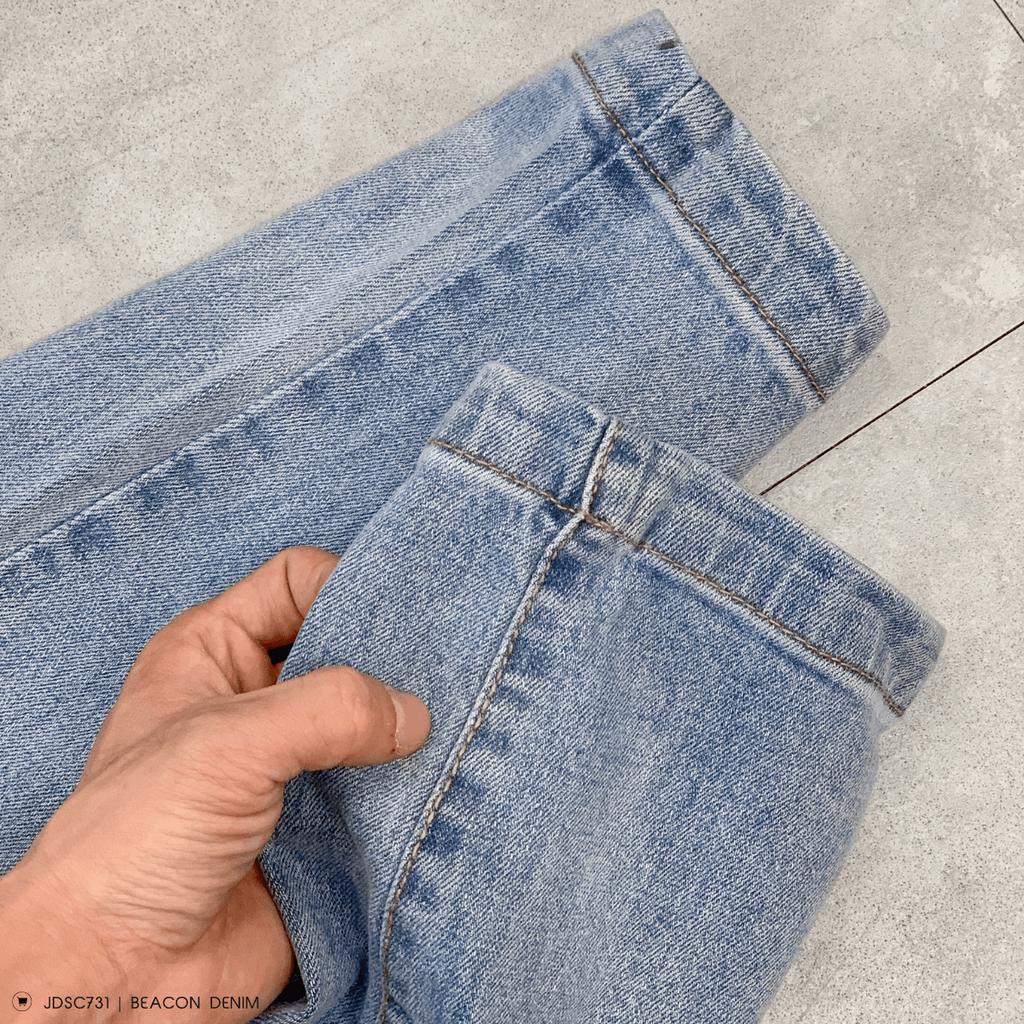 Quần Jean Dài Siêu Cấp Lưng Cao Xanh Nhạt BEACON DENIM Mã JDSC731