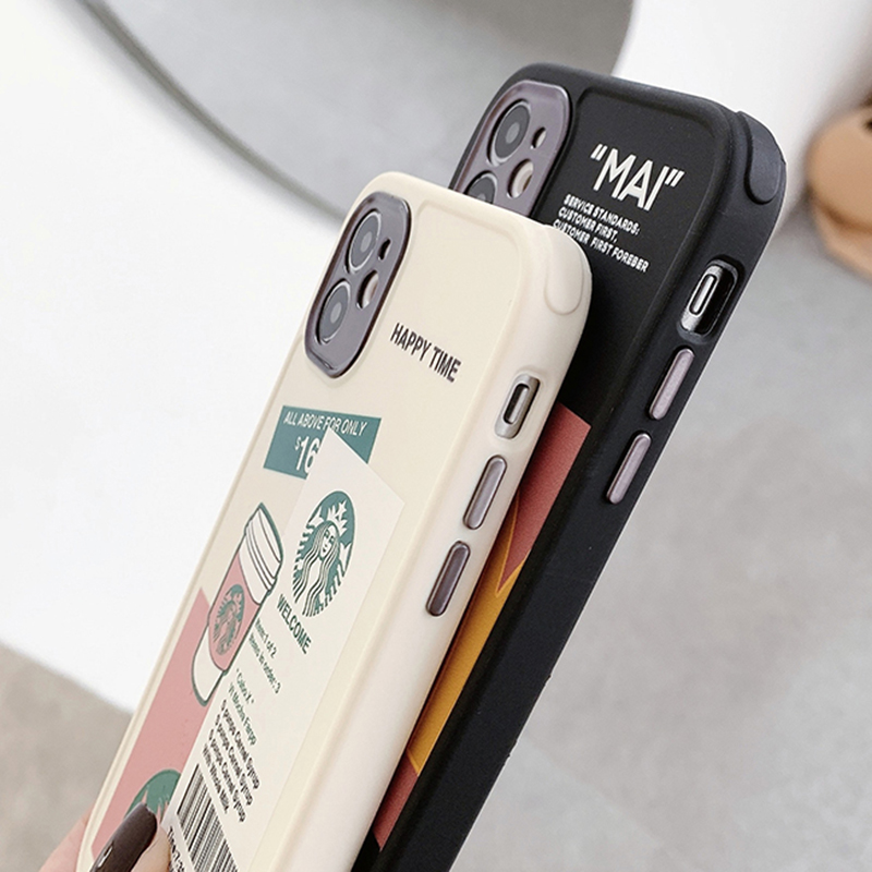 Ốp điện thoại mềm bảo vệ camera phối miếng dán thương hiệu tháo được cho Iphone Se2020 11pro Max Xs Xr 7 8 Plus