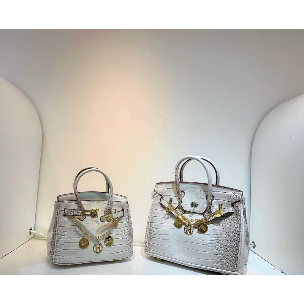 Túi xách nữ quai xách Hermes vân đá sang trọng