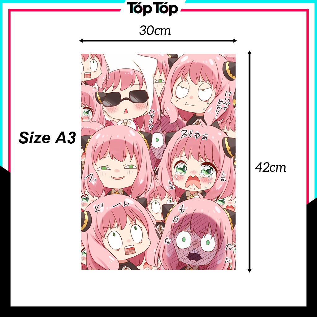 Poster anime Spy X Family , tranh dán tường manga wall decor treo tường SXP