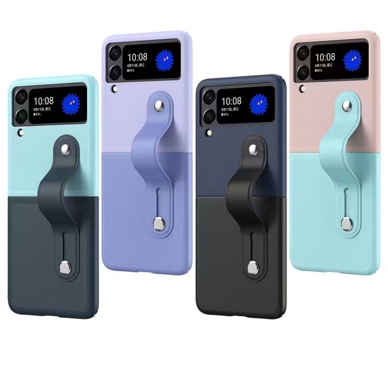 Ốp Điện Thoại Da Cứng Chống Sốc Có Vòng Tay Cho Samsung Galaxy Z Flip 3 Z Flip3