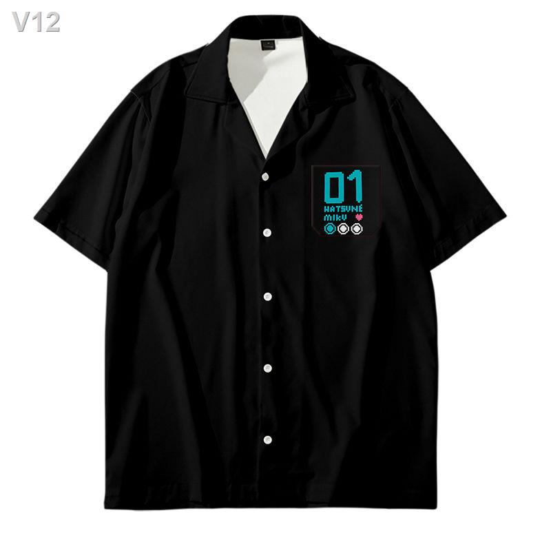 ✆✢♞Hatsune Miku Quần áo phông rời Xu hướng khoác Kimono Haori hai chiều