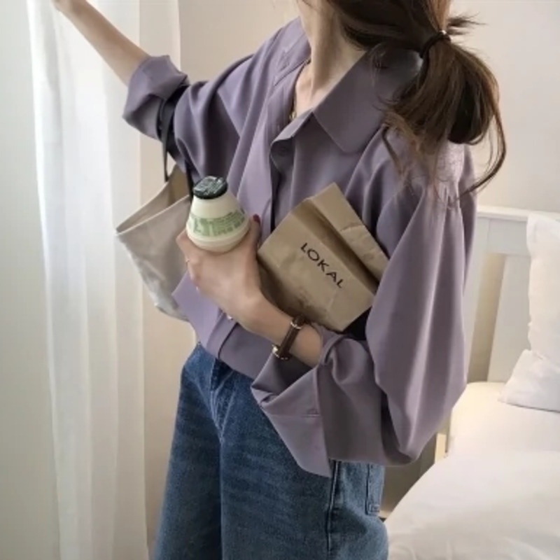 Áo Sơ Mi Dài Tay Màu Sắc Đơn Giản Cho Nam 157485 Áo Sơ Mi Form Rộng Kiểu Dáng Đơn Giản Hợp Thời Trang Dễ Phối Đồ