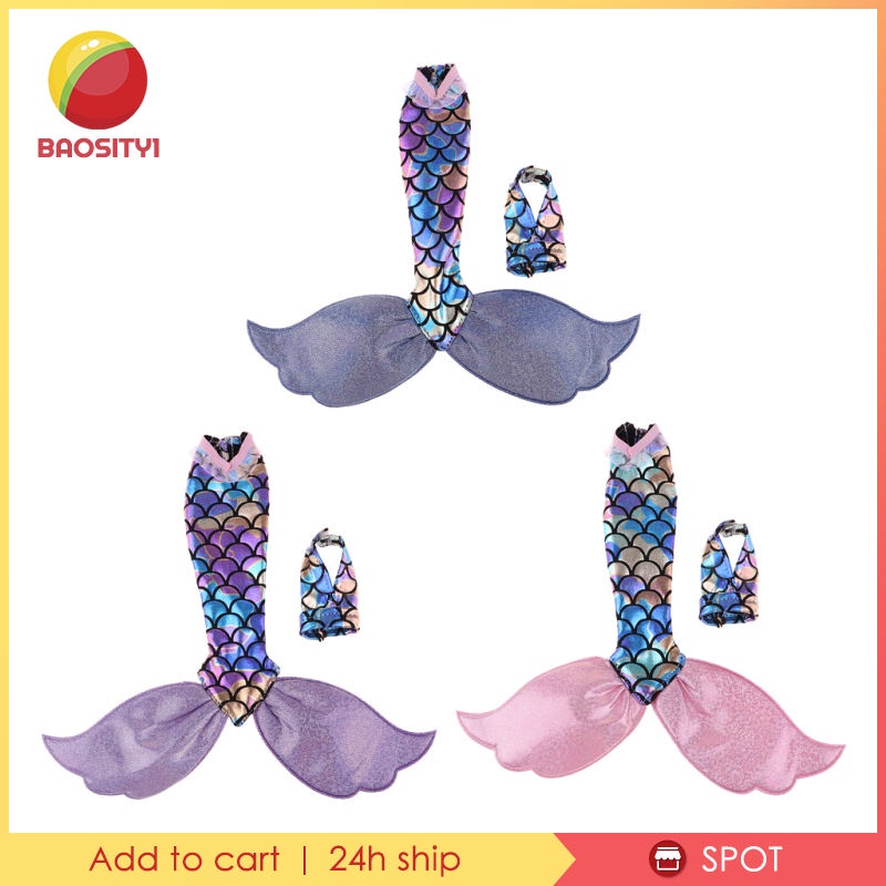Set chân váy hình dạng đuôi nàng tiên cá kèm áo cổ chữ V cho búp bê 26-29cm