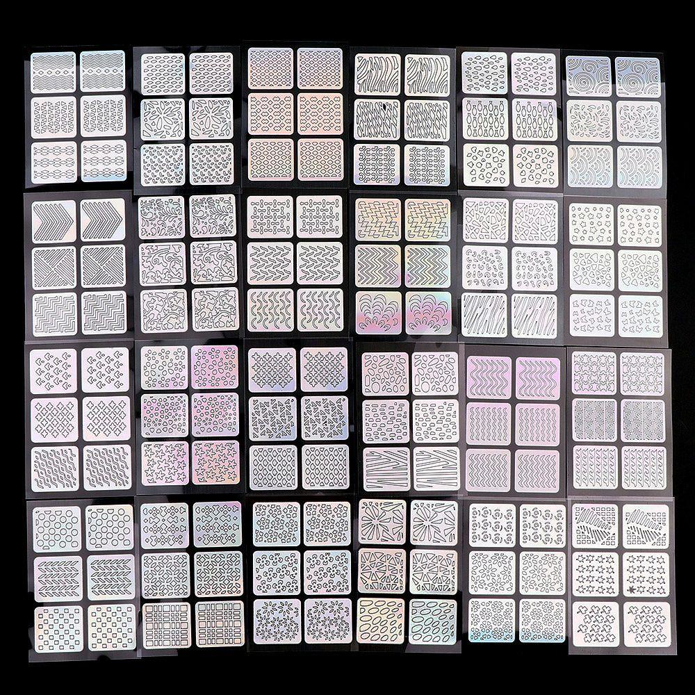 Miếng Dán Trang Trí Móng Tay Họa Tiết Lưới 3D Kiểu Pháp Sáng Tạo