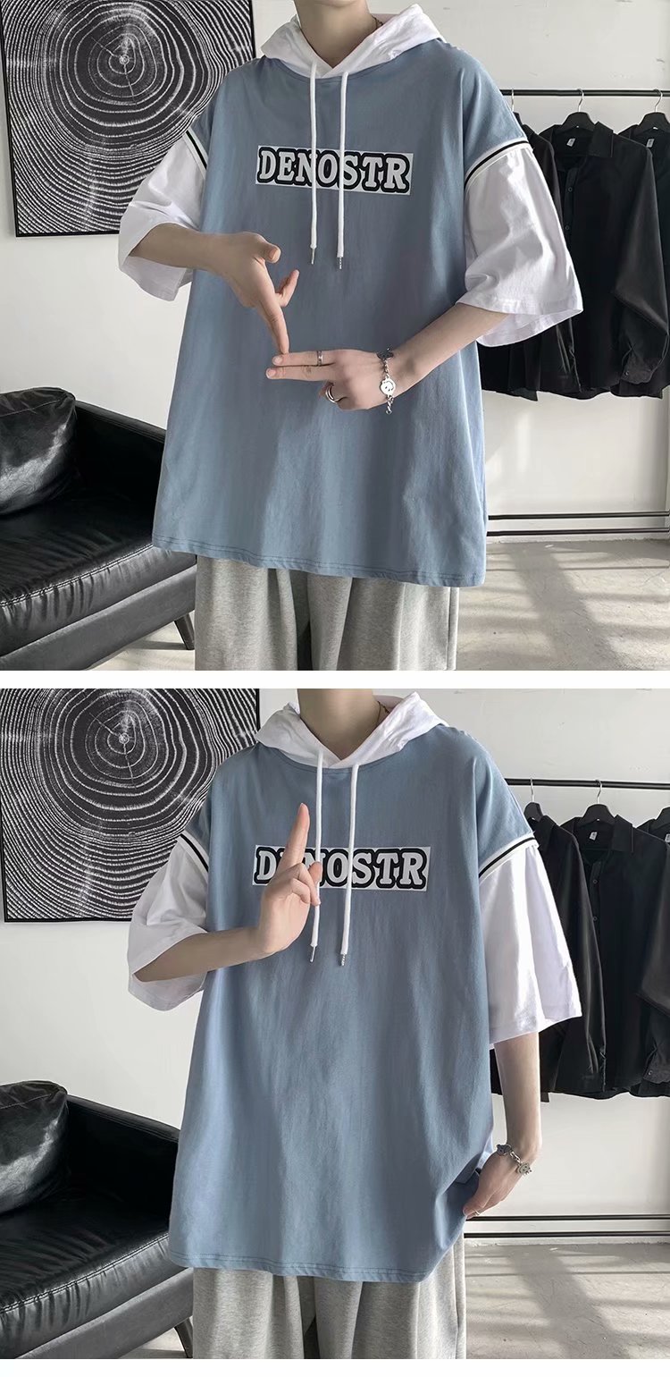 Áo Hoodie Tay Ngắn Phong Cách Hàn Quốc Năng Động Hợp Thời Trang Cho Nam Với 3 Màu Tùy Chọn | BigBuy360 - bigbuy360.vn