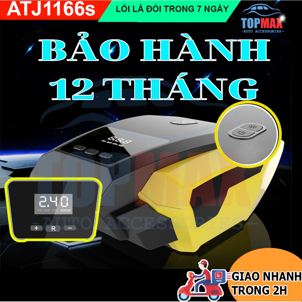 Bơm lốp ô tô Mini đa năng 12V màn hình led digital tự ngắt ATJ (Bảo hành 12 tháng)