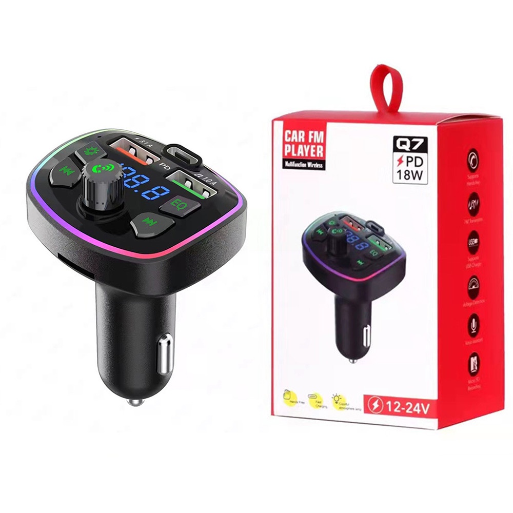 Tẩu Sạc Nhanh Mp3 / Dual Usb Qc 3.0 + Pd Type C Kết Nối Bluetooth 5.0 Cho Xe Hơi