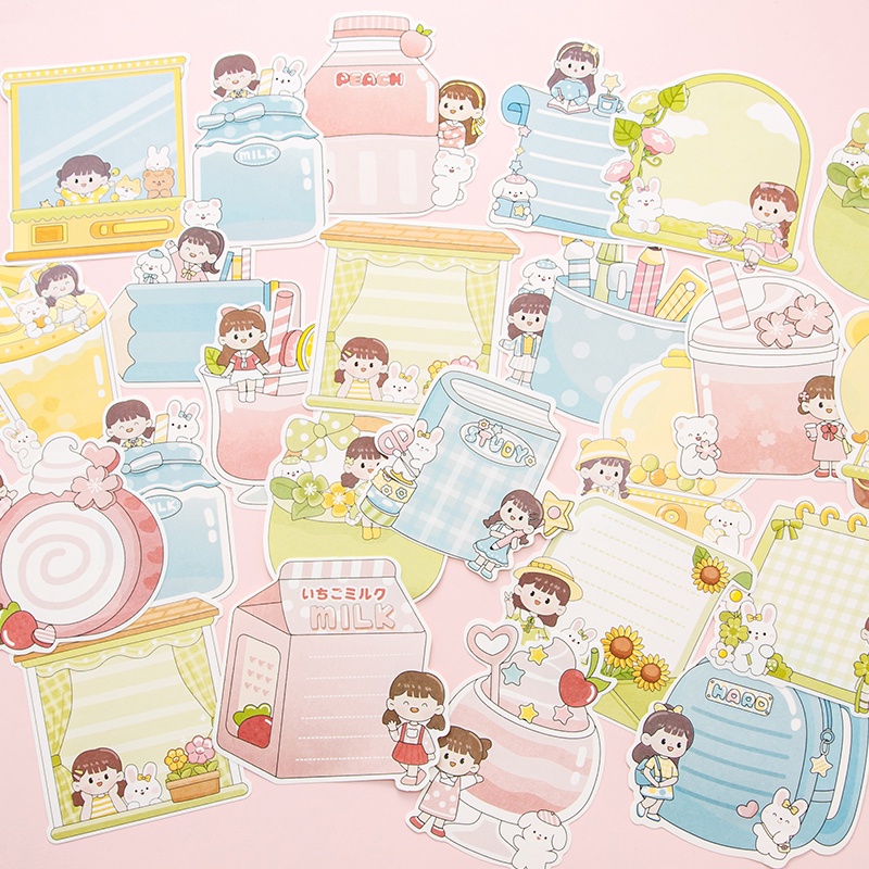Set 100 Tấm Giấy Ghi Chú Không Dính Họa Tiết Hoạt Hình Dễ Thương