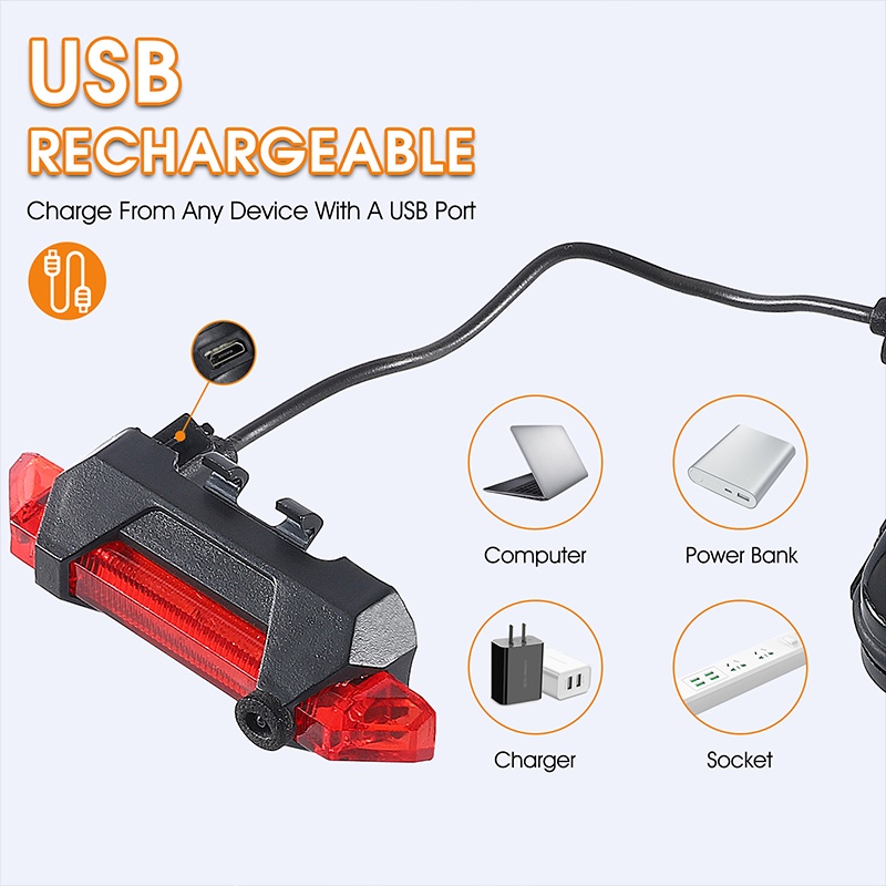 Đèn đuôi xe đạp WEST BIKING sạc usb chống thấm nước có thể gấp gọn tiện lợi