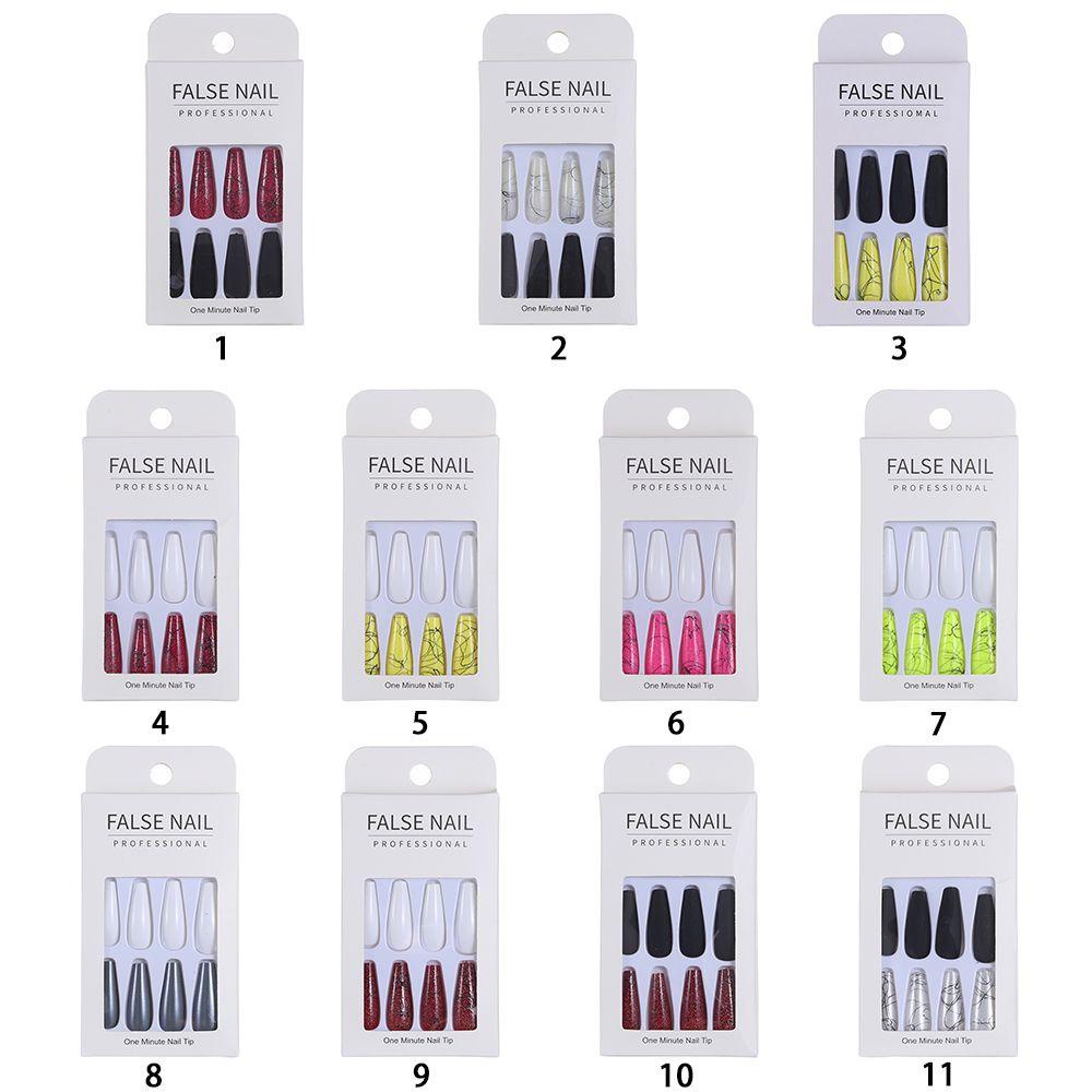 Móng Tay Giả Hình Chữ T Đính Kim Sa Lấp Lánh Thời Trang