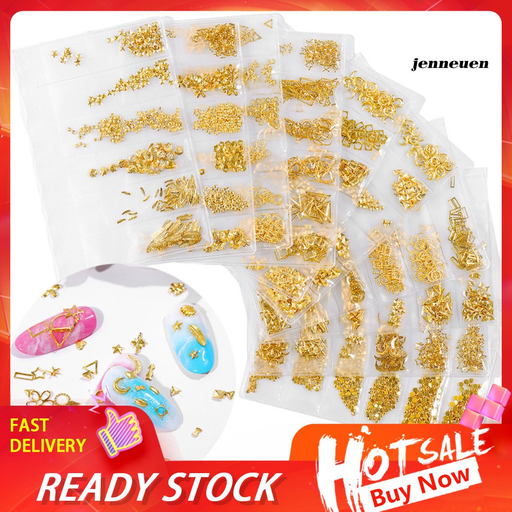 Hạt cườm hình mặt trăng/ngôi sao dán trang trí móng tay