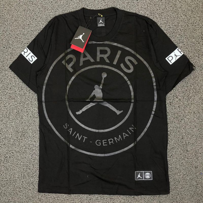 Áo Thun Màu Đen In Hình Air Jordan X Paris Saint Germain