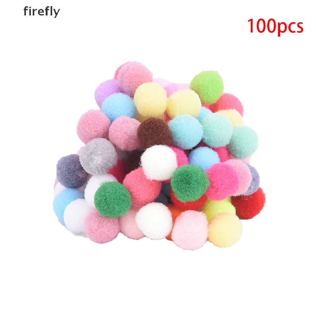 Set 100 Quả Cầu Lông Xù Mini 10mm 20mm Nhiều Màu Sắc Làm Đồ Thủ Công DIY