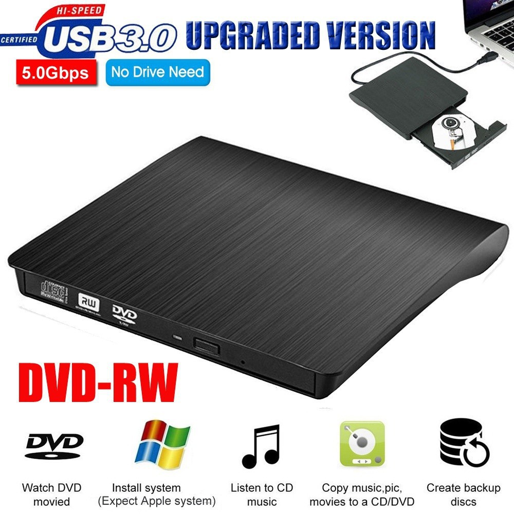 Ổ Đĩa DVD Gắn Ngoài USB 3.0/Type-C Cho Cửa Sổ 7/8/10